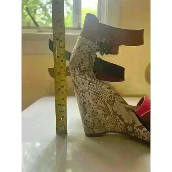 Worthington Vinny Wedge Heel Sandals Women’s Size 7.5M Multicolor Snakeskin - Picture 7 of 10